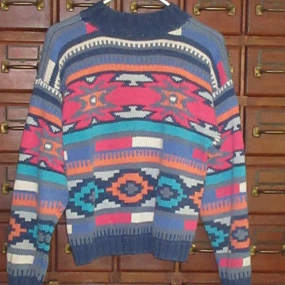 Medium Ramie Cotton Tribal Print Sweater - Picture 3 of 4